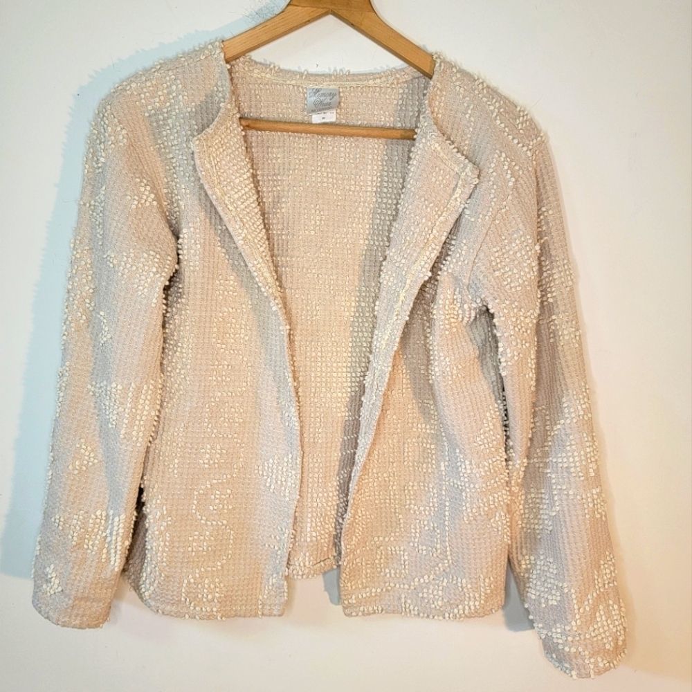 Vintage Memory Wear by Deborah Chenille Open Cardigan